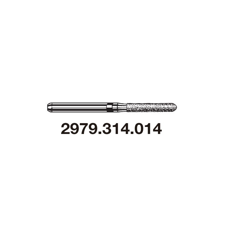 2979.314.012  KOMET FRESA DIAMANTE HUEVO TURBINA ø 012 GRANO EXTRA GRUESO 5 ud.