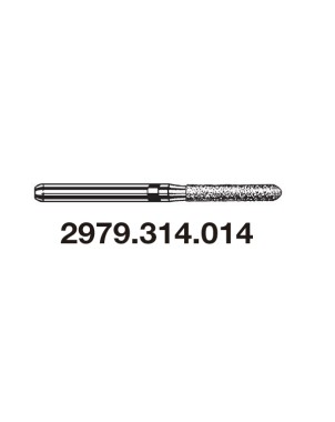 2979.314.012  KOMET FRESA DIAMANTE HUEVO TURBINA ø 012 GRANO EXTRA GRUESO 5 ud.