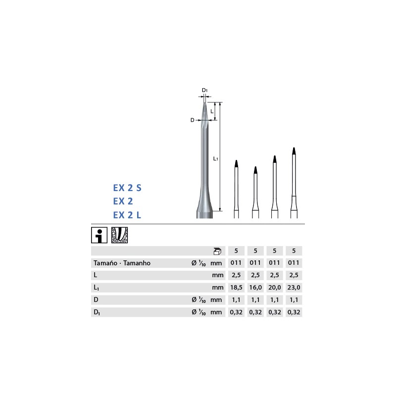 ENDOEXPLORER KOMET EX2.204.011 p/prep endodóntica 5 ud
