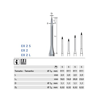 ENDOEXPLORER KOMET EX2L.204.011 p/prep endodóntica 5 ud