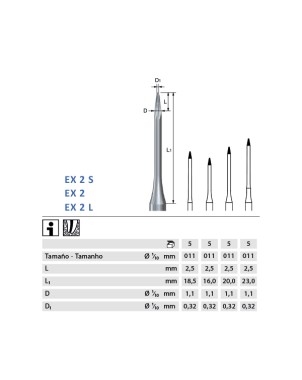 ENDOEXPLORER KOMET EX2L.204.011 p/prep endodóntica 5 ud
