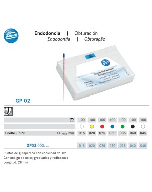 PUNTAS GUTAPERCHA KOMET GP02.000.040.K0 100 ud