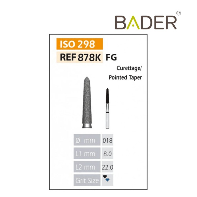 Fresas Diamanate FG ISO 878K-314-544-018 Negro Bader