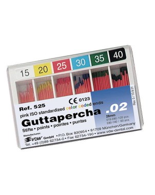 PUNTA GUTAPERCHA VDW color 28 mm conic 02 nº 45 120 ud