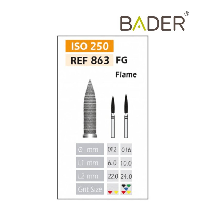 Fresas Diamante FG ISO 863-314-504-016 Amarillo Bader