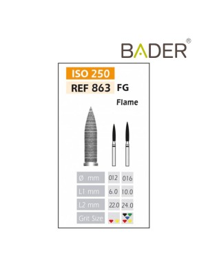 Fresas Diamante FG ISO 863-314-504-016 Amarillo Bader