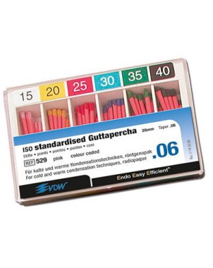 PUNTA GUTAPERCHA VDW color 28 mm conic 06 nº 35 60 ud