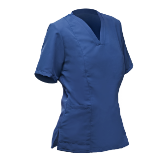 CASACA mujer azul m/c cuello pico bolsillos XL