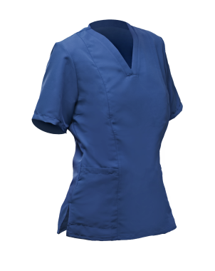 CASACA mujer azul m/c cuello pico bolsillos XXL