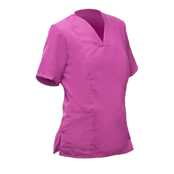 CASACA mujer fucsia m/c cuello pico bolsillos XS