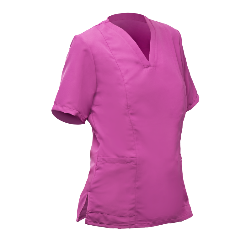 CASACA mujer fucsia m/c cuello pico bolsillos XL
