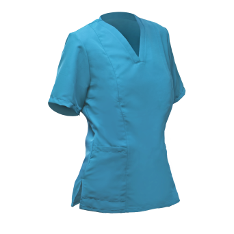 CASACA mujer turquesa m/c cuello V bolsillos S