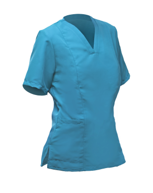 CASACA mujer turquesa m/c cuello V bolsillos L