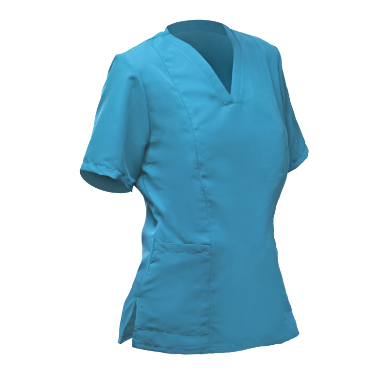 CASACA mujer turquesa m/c cuello V bolsillos XXL
