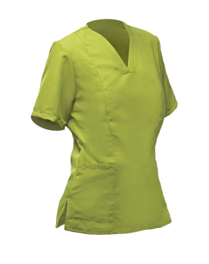 CASACA mujer verde lima m/c cuello V bolsillos L