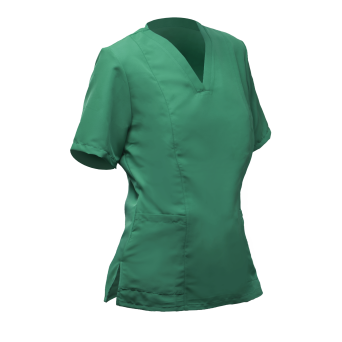 CASACA mujer verde oscuro m/c cuello V bolsillos XS