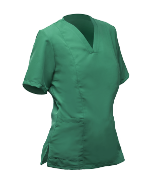 CASACA mujer verde oscuro m/c cuello V bolsillos S