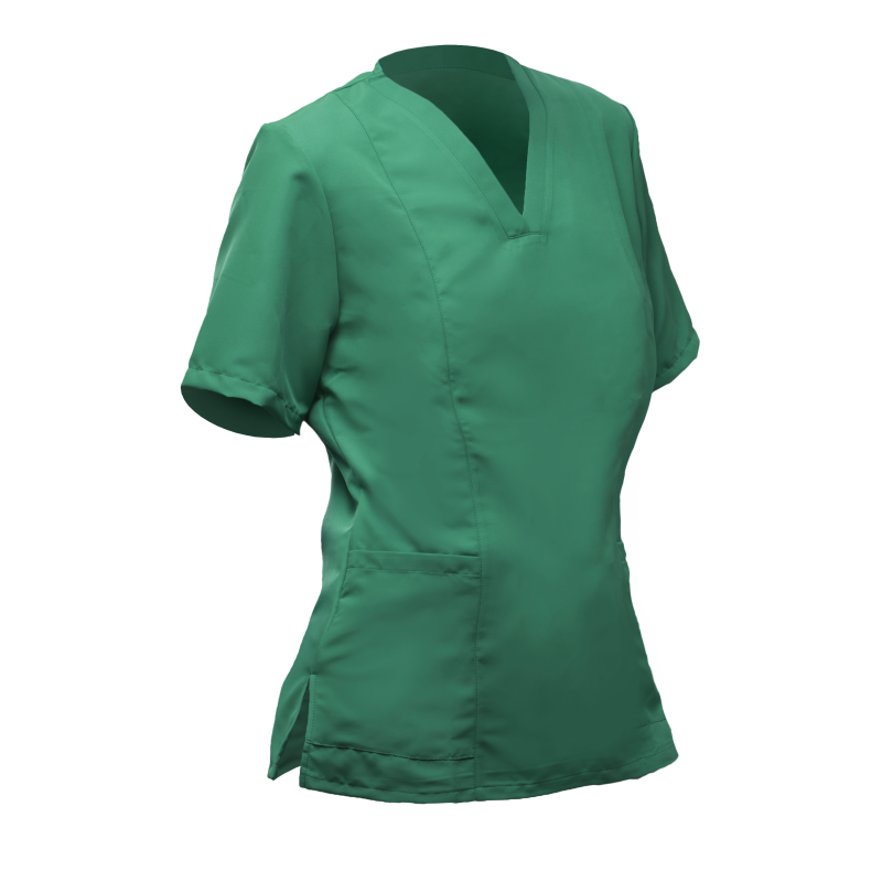CASACA mujer verde oscuro m/c cuello V bolsillos L