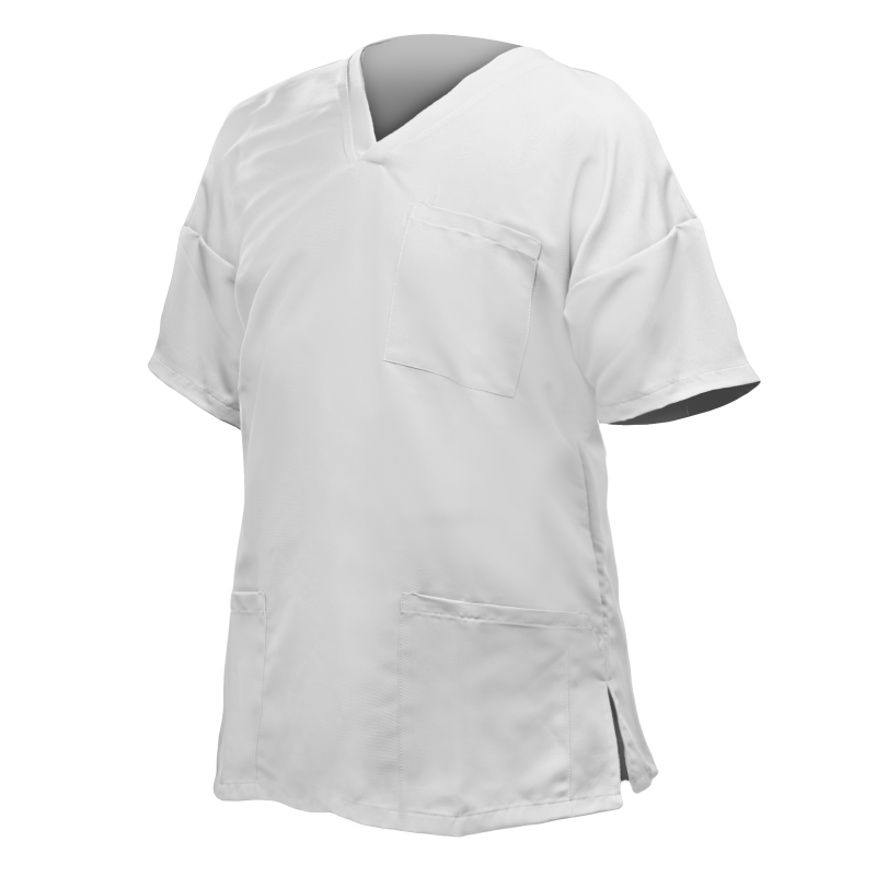 CASACA hombre blanca m/c cuello V bolsillos M