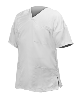 CASACA hombre blanca m/c cuello V bolsillos M