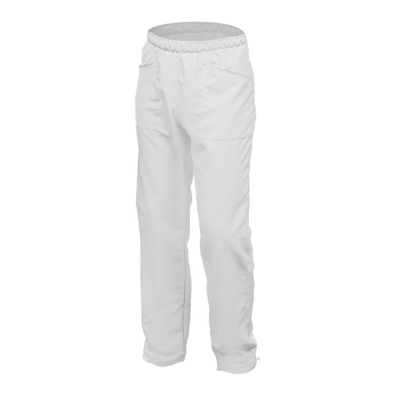 PANTALON unisex blanco bolsillos elastico S