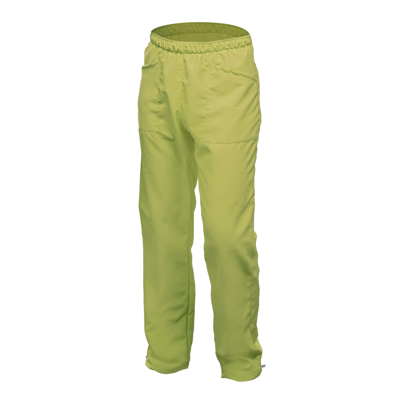 PANTALON unisex verde lima bolsillos elastico XS