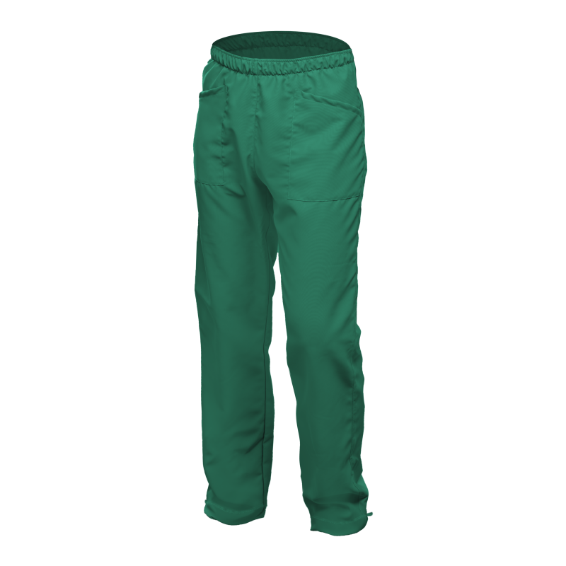 PANTALON unisex verde oscuro bolsillos elastico M