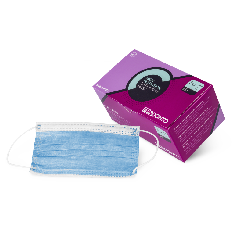 MASCARILLAS PRODONTO alta filtracion azul claro 50 ud