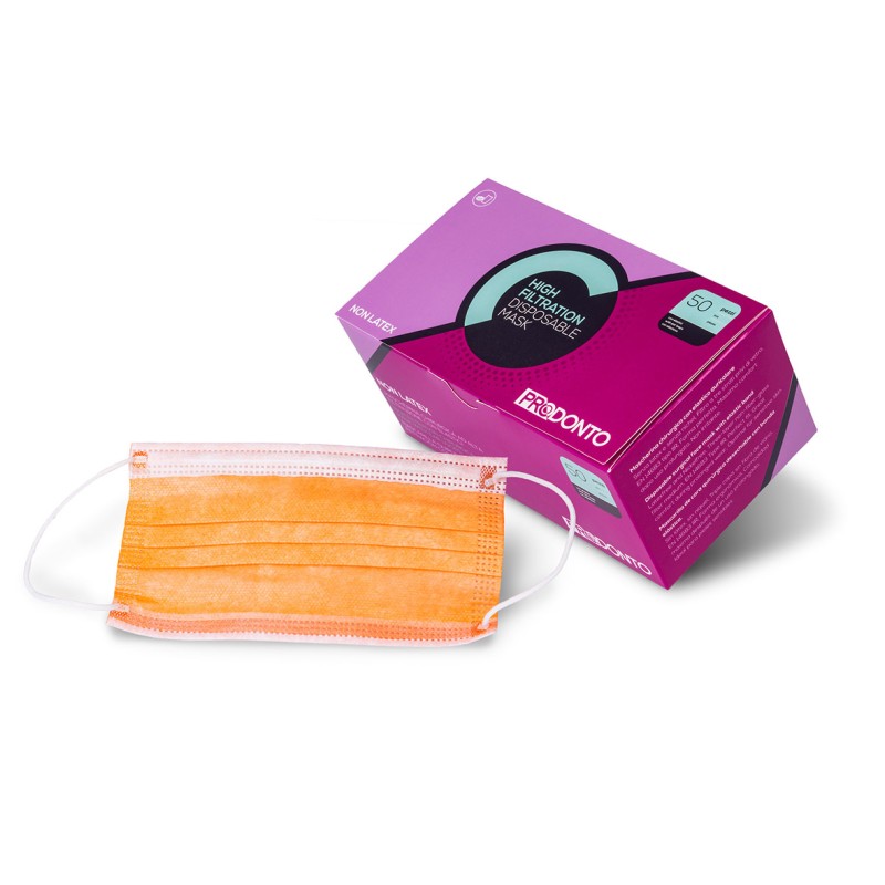 MASCARILLAS PRODONTO alta filtracion naranja 50 ud