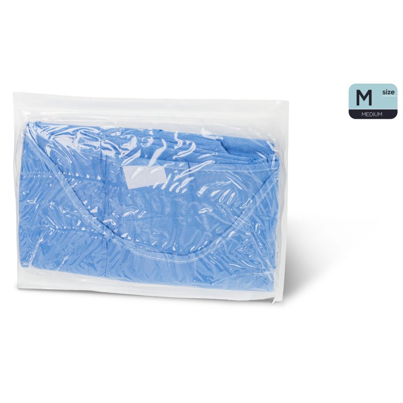 BATA PROTECTORA PRODONTO microfibra azul claro no esteril c/puño M 10 ud