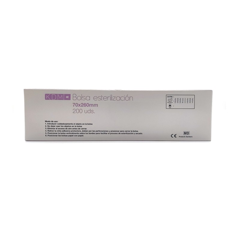 BOLSAS ESTERILIZAR KDM 7x26 cm 200 ud