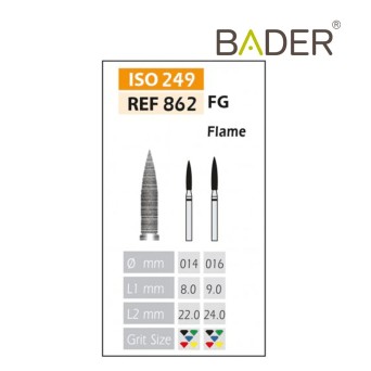 Fresas Diamante FG ISO 862-314-504-016 Amarillo Bader