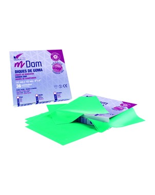 DIQUES DE GOMA MEDIOS VERDES 36u.