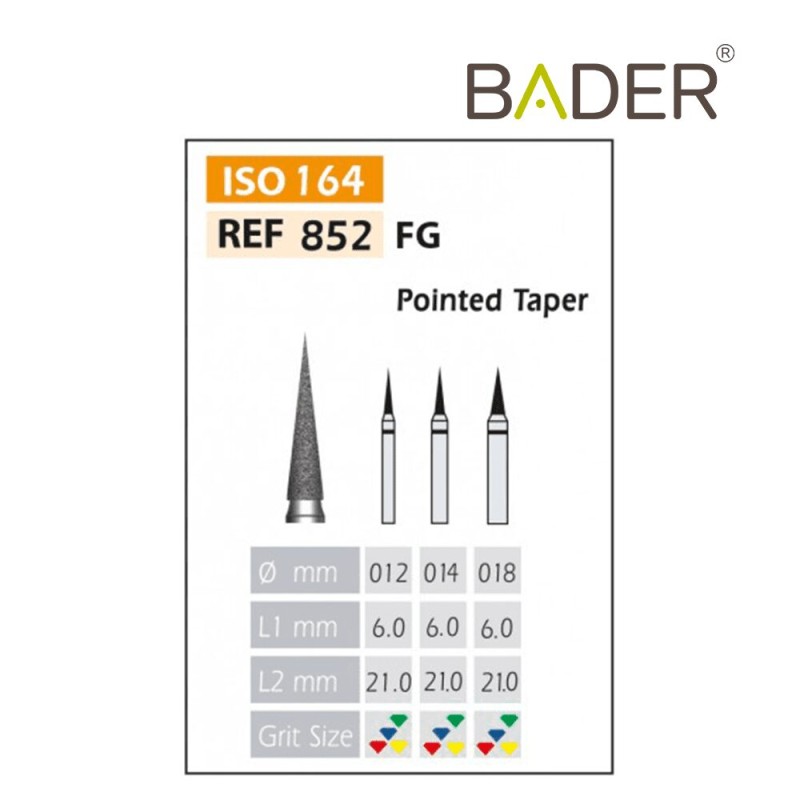 Fresas Diamante FG ISO 852-314-514-012 Rojo Bader