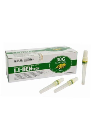 AGUJAS LI-DEN 30G CORTA 0,3x25mm 100uds.