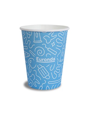VASOS MONOART GRAFFITI celeste y blanco celulosa 1000 ud