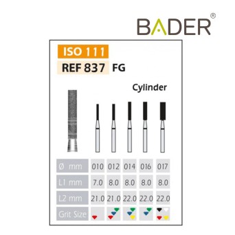 Fresas Diamante FG ISO 837-314-514-012 Rojo Bader