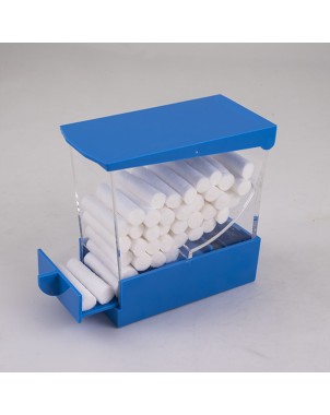 DISPENSADOR ROLLOS ALGODON AZUL