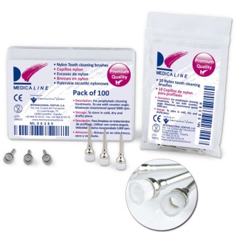 CEPILLOS PROFILAXIS NYLON TRANSPARENTES 100u.