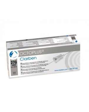 AGUJA OCTOPLUS C/PLAST. 0.4x38 27G LARGA 100u.