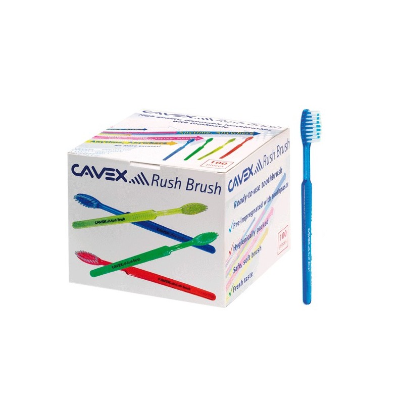 CEPILLO MANUAL RUSH CAVEX desechable 100 ud