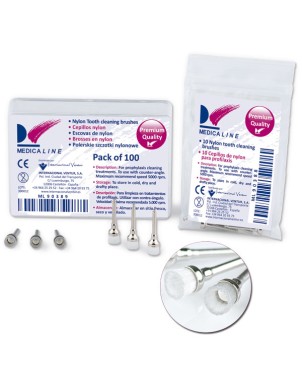 CEPILLOS PROFILAXIS NYLON TRANSPARENTES 100u.
